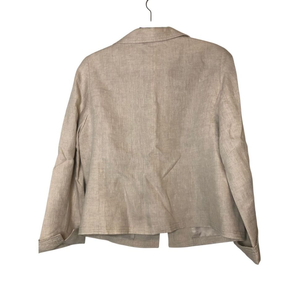 Talbots 100% Linen Blazer sz 8 coastal career old money preppy minimalist - Picture 2 of 9